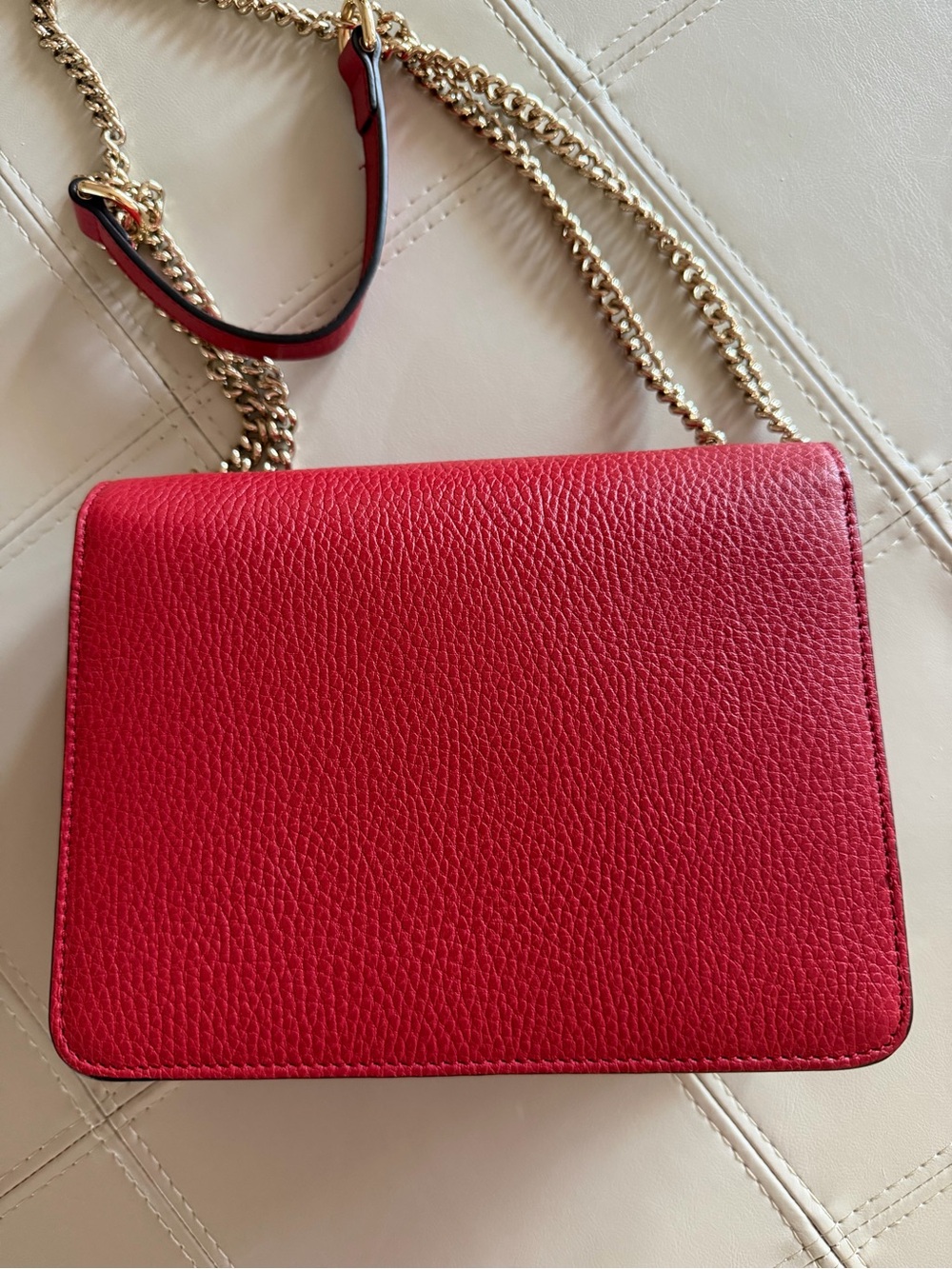 GUCCI Red Calfskin Interlocking Bag w/ Authentication Certificate Small - Picture 4 of 8